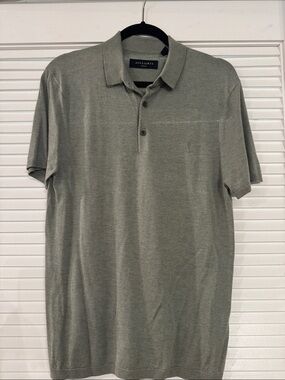 All Saints Men's Olive Green Polo Shirt